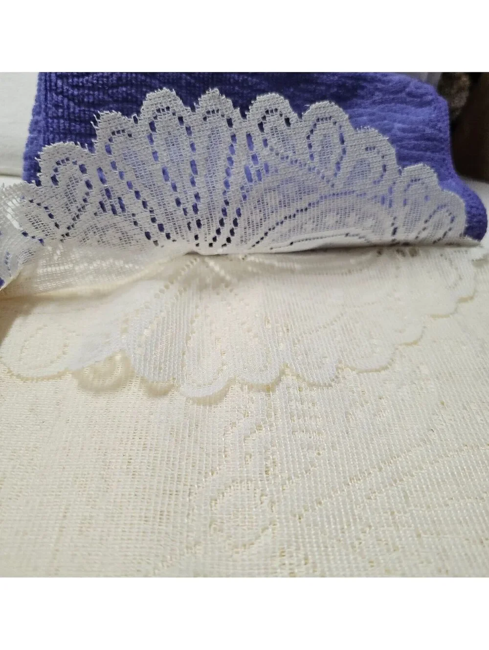 Concorde 3 Piece Scarf & Doily Set - 100% Polyester, Cream Color - NOS - Poland